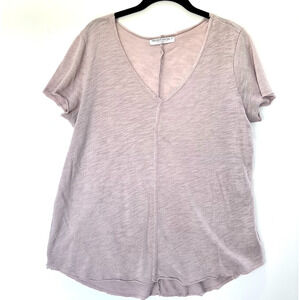 Project Social T Los Angeles Pink Slub Knit Tee Small Made in USA Raw Seam